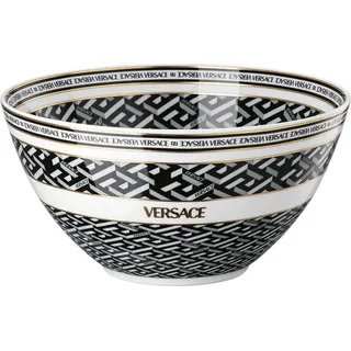 Rosenthal Versace Bowl La Greca Signature Black, Porzellan, 18 cm, 19335-403765-10551 - Schwarz, Rot