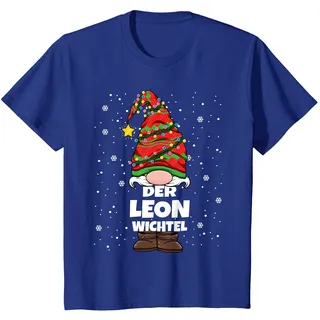 Leon Wichtel Weihnachten Herren Jungs Wichtel Leon T-Shirt, Kinder, Königsblau, 116