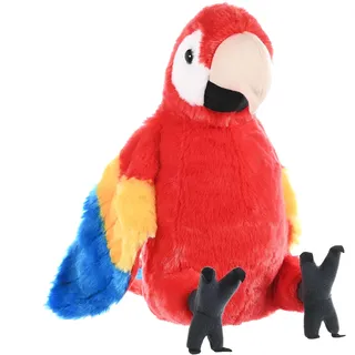 Wild Republic 11503 Republic 12249 Plüsch Papagei, Cuddlekins Kuscheltier, Plüschtier, 30 cm, Multi, Scharlachroter Ara