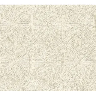Vliestapete Geometrisch Design Glänzend Strukturiert Weiß Gold FSC®