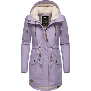 Wintermantel RAGWEAR "Wintermantel Elsie", Damen, Gr. S, lila (lavender24), Obermaterial: 65% Polyester PES. 35% Baumwolle CO.  Obermaterial: Futter: 100% Polyester PES. 100% Polyester PES., Mäntel Wintermantel