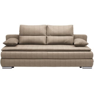 Venda Schlafsofa , Braun , Textil , Uni , Füllung: Schaumstoff , 207x94x90 cm , Stoffauswahl, Schlafen auf Sitzhöhe, Rücken echt , Wohnzimmer, Sofas & Couches, Schlafsofas, Sonstige Schlafsofas