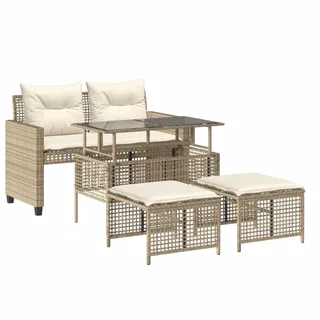 VidaXL 368138, Cremefarben, Rattan, Stahl, 110 kg, Erwachsene & Kinder, 500 mm, 500 mm - Beige
