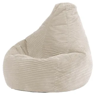 I.C.O.N. Icon Dalton Sitzsack Kinder, Beige, Flauschiger Cord Stoff, Sitzsack Cord mit Füllung, Bequemer Kinder Gaming Sessel, Kuschelsessel, Lese Sessel, Schlafzimmer, Kinderzimmer, Spielzimmer