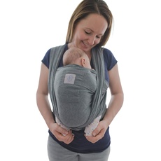 Bild Babytragetuch mit Vordertasche inkl. Baby Wrap Carrier Tasche und Anleitung - langes elastisches Tragetuch für Früh- und Neugeborene Kleinkinder (Schwarz)