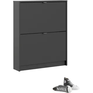 Tvilum Schuhschrank mit zwei Türen, Farbe schwarz 70,3 x 85,2 x 16,55 cm