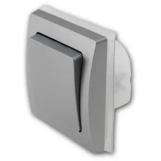 ChiliTec DELPHI Wechsel-Schalter IP44 250V/ 10A, inkl. Rahmen, UP, silber