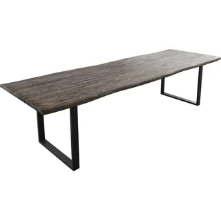 DeLife Esstisch Edge 300x100 XL Akazie Platin Kufengestell Schwarz Live-Edge Esstische, Baumkantenmöbel, Massivholzmöbel, Massivholz