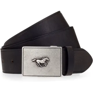 MUSTANG Koppelgürtel, Mit charakteristischer Koppelschließe, im Vintage-Look, 4 cm, braun