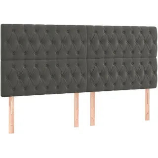 vidaXL Kopfteil Dunkelgrau 180 x 7 x 118/128 cm Samt - Grau