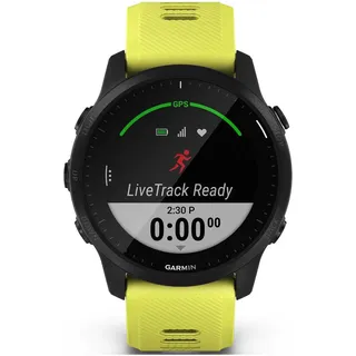 Garmin Forerunner 945 LTE 45 mm Kunststoffgehäuse schwarz Silikonarmband gelb One Size
