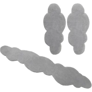 my home Bettumrandung »Microfaser Teppich Magong, besonders weich, sehr feiner Flor« Höhe 25 mm 3 tlg. Wolkenform, uni Bettvorleger, Läufer-Set, Schlafzimmer, Kinderzimmer, grau