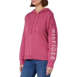 Tommy Hilfiger Damen Cotton Graphic Hoodie Sweater WW0WW37744 Pullover, Lila (Frosted Raspberry), S