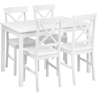 Beliani Esszimmer Set 5-tlg. Weiß
