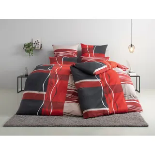 OTTO home Kelian gemustert Rot 135 x 200 cm + 40 x 80 cm