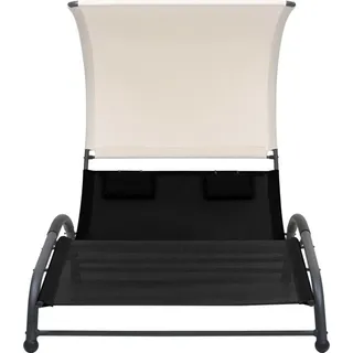 vidaXL Doppel-Sonnenliege 190 x 158 x 0 cm Schwarz