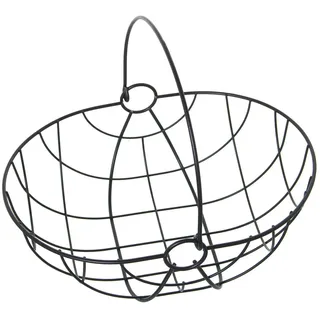 Alexandra House Living Obstschale, Schwarz, Metall, 29 x 22 x 12/24,5 cm