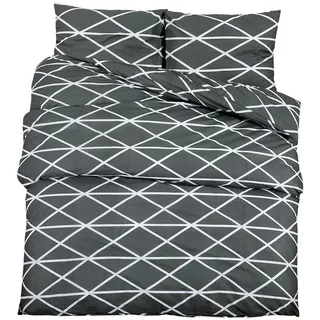 vidaXL Bettwäsche-Set Grau 240x220 cm Baumwolle