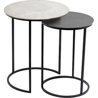 Beistelltisch PAROLI, schwarz (schwarz, silber, anthrazit), B:42cm H:51cm T:42cm, Tische, Beistelltisch