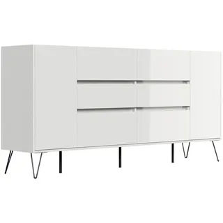 Posseik Mid.you Sideboard 199 x 93,6 x 42 cm Weiß Hochglanz