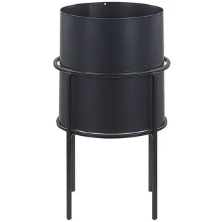 Beliani Pflanzenständer Metall schwarz 28 cm Milea , Schwarz , 28 cm , Dekoration, Blumen & Blumentöpfe, Übertöpfe