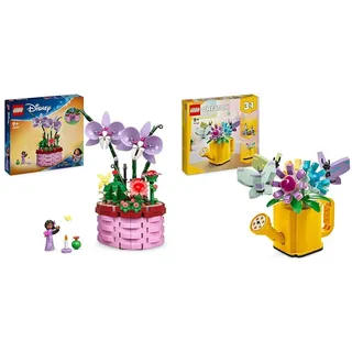 LEGO ǀ Disney Encanto Isabelas Blumentopf, Set für Kinder mit baubarer Spielzeug-Orchidee & Creator 3in1 Gießkanne mit Blumen Set, Kinderzimmer-Deko, Baue eine Gießkanne