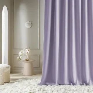 ROOM99 Vorhang mit Silberen Ösen Aura 140 x 280 cm Breite x Höhe Schiebegardinen Modern Curtain Wohnzimmer Schlafzimmer LILA, 1 Stück