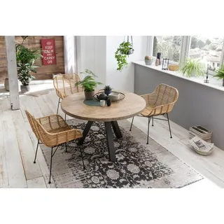 SIT Esstisch »Tops&Tables«, mit Massivholzplatte aus Mangoholz, runder Tisch, beige