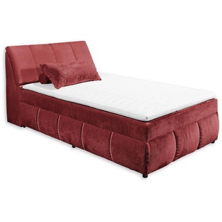 VALENCIA 5 Boxbett 120x200 in Chianti - Bequemes Einzelbett mit Bettkasten & Kaltschaum Topper - 123 x 105 x 240 cm (B/H/T)