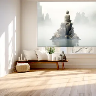 Blindecor Digital | Rollo durchscheinend Bedruckt | Familie Zen| Modell Z Edition | 130 x 180 cm (Breite x Höhe) | Stoffgröße 126 x 175 cm | Fensterrollos