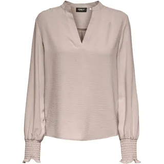 Only Onlmette V-Neck Ls Smock Top Noos Beige M