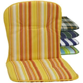 Beo Klappstuhl Polster für Niedriglehner in gelb weiß rot orange gestreift Paspelauflage für niedrige Stapelstühle ca. 80x44x2,5cm Streifen gelb/orange/weiß