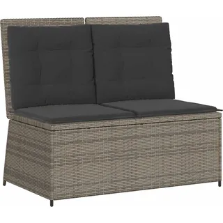 vidaXL Gartenbank Grau Poly-Rattan - Grau