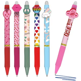 Online Schreibgeräte ONLINE® magiXX Fun Gelschreiber Love& 0,7 mm, Schreibfarbe: blau, 6 St.