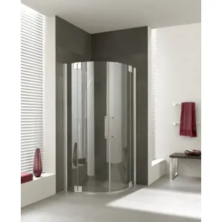 Kermi Viertelkreis PASA XP P50 10020, PXP5010020VAK, Farbe: Silber Hochglanz Echtglas klar