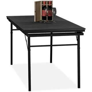 Relaxdays Gartentisch klappbar ausziehbar 166 x 76 x 78 cm Schwarz