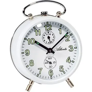 Atlanta 1063/0 Mechanischer Wecker aus Metall weiß mechanisch rund - Weiß