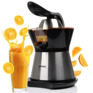 Duronic JE304 Saftpresse elektrisch 300W, Zitronenpresse 400ml, Zitruspresse 2 Kegel, Orangenpresse, hohe Saftgewinnung, Edelstahl Fruchtpresse mit Sieb, Citrus juicer, Orangensaftpresse