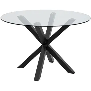 ebuy24 Esstisch, Heaven, Glas, 119 x 119 x 76 cm , Klar , Metall , 119x76x119 cm , Esszimmer, Esstische