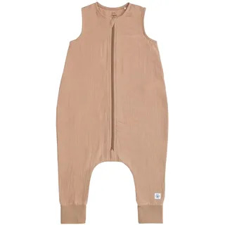 Lässig Kinder Schlafoverall ärmellos 1,0 TOG atmungsaktiv aus Musselin GOTS zertifiziert/Sleeping Jumper maple, Größe 86/92