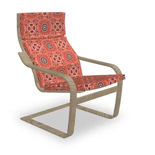 ABAKUHAUS Boho Poäng Sessel Polster, Talavera Inspire Muster, Sitzkissen mit Stuhlkissen mit Hakenschlaufe und Reißverschluss, Burnt Sienna Seafoam - Bunt