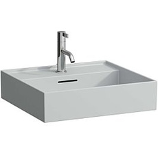 Bild Kartell Waschtisch 8103327591041, 50x46cm, grau, mit Überlauf, und Hahnloch, Saphirkeramik