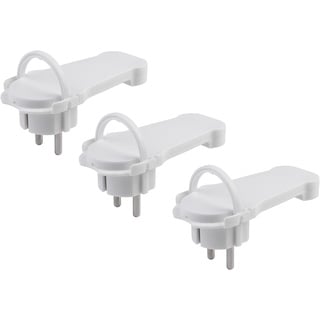 Meister Craft Meister Flachstecker weiß - Praktisches Set mit 3 Stück - Mit Klappbügel - Geeignet für Leitungen mit 1,5 mm2 Kabelquerschnitt - IP20 Innenbereich / Schutzkontaktstecker 7421090