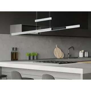 LED Pendelleuchte TRAJAN Schwarz-Silber höhenverstellbar mit TOUCH Dimmer - Grau