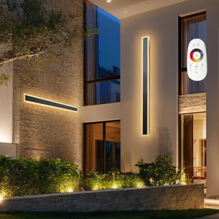 VEVOR Wandleuchten Villa, 2er-Pack, 120 cm lange Streifen, moderne Außenwandleuchten, 2700 K–6000 K, IP65 wasserdicht, rostfrei, dimmbar, Wand Licht für Haus, Veranda, Terrasse, Garten, Garage