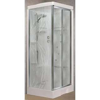 Novellini Neu Holiday Sf Hydro Dach 100x80cm Kabine Thermostat Aqua Silber