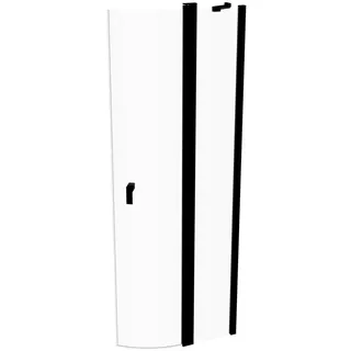 HÜPPE Design pure Schwingtür mit festen Segmenten 2-flügelig Radius: 55cm Breite: 90cm Anschlag links & rechts für Duschwanne, 8P1711123321, Duschkabine: Profilfarbe Black Edition Glas ESG klar