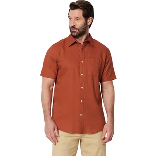 Amazon Essentials Herren Kurzärmliges Regular-Fit-Leinenhemd
