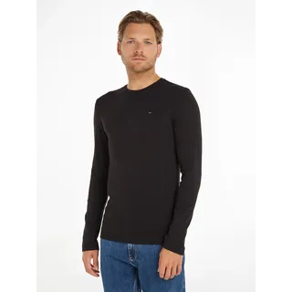 Tommy Hilfiger Tommy Jeans Original Rib Longsleeve Tee Dm0dm04409 Langarm Strickoberteile, Schwarz (Tommy Black), L