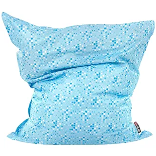 BELIANI Bezug für großen Sitzsack Hellblau Nylon Gepunktet 140 x180 cm Sitzsackhülle mit Reißverschluss Riesensitzsack Ersatzbezug für Innen und Außen - Blau